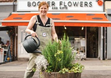 Booker Flowers and Gifts in Liverpool regularly Plant large outdoor plant containers in the community